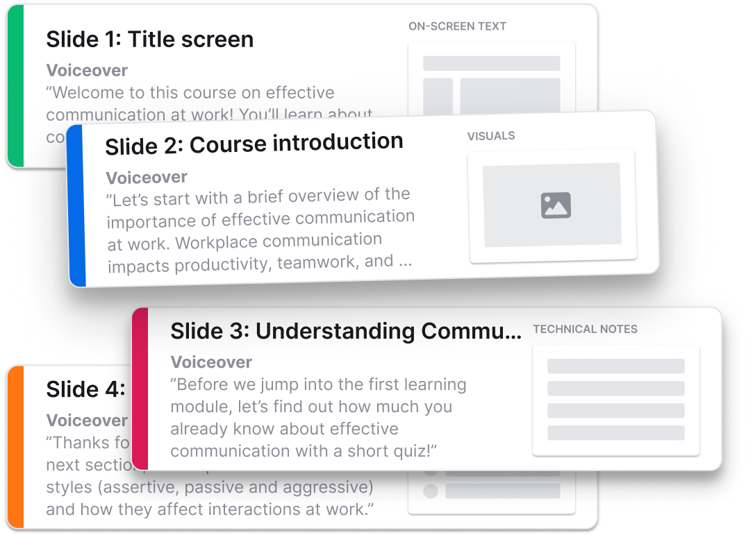 Updating an elearning storyboard in SessionLab.