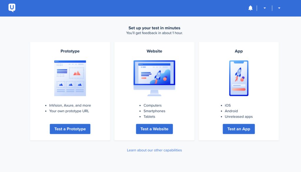 A screenshot of UserTesting